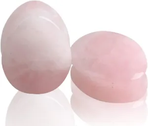 Teardrop Rose Quartz Ear Gauges Plugs Tunnels Expanders Stretcher Natural Stone Double Flared Earrings Piercing Body Jewelry (0g(8mm))