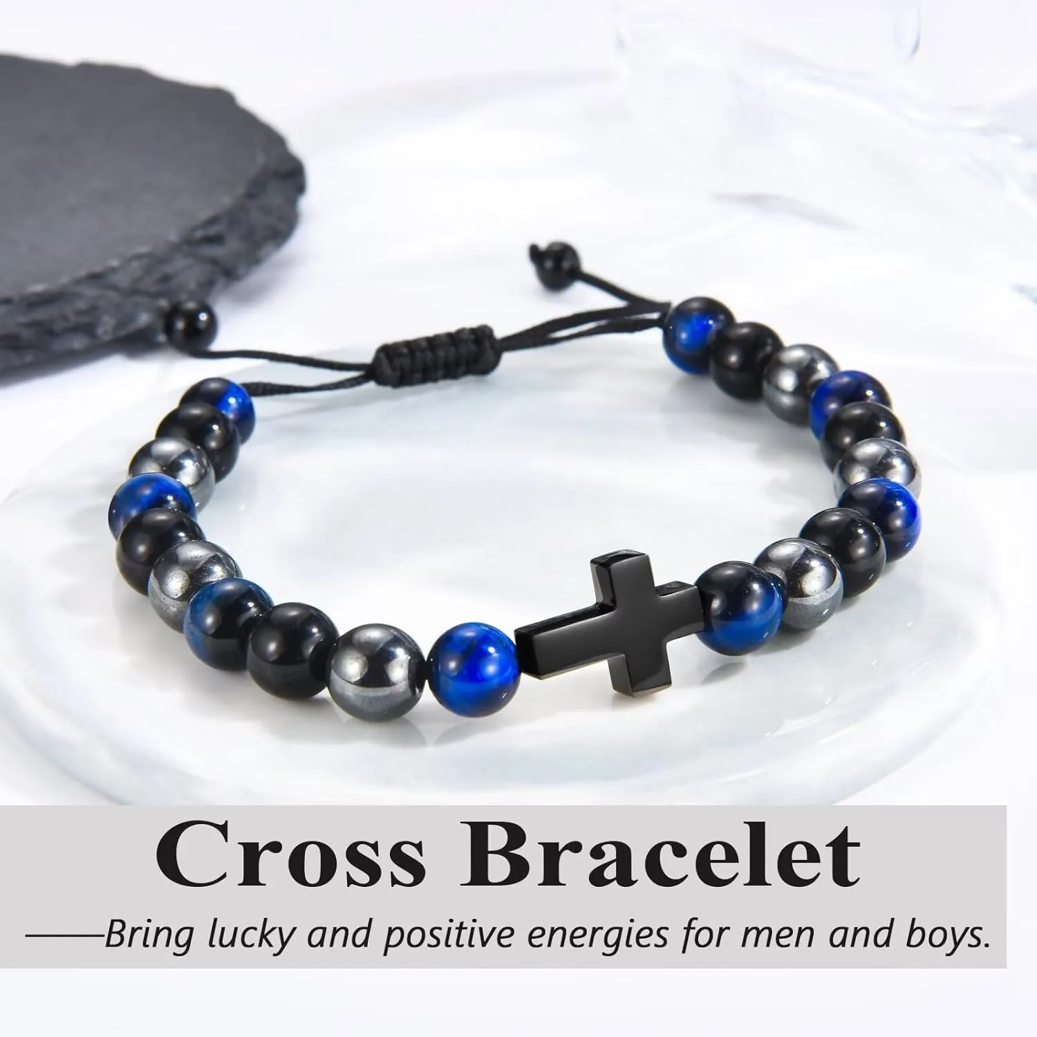 Teen Boy Gifts Cross Bracelet First Communion Baptism Confirmation Gifts for Boys Christian Jejus Jewelry for Teenage Easter Stuffers