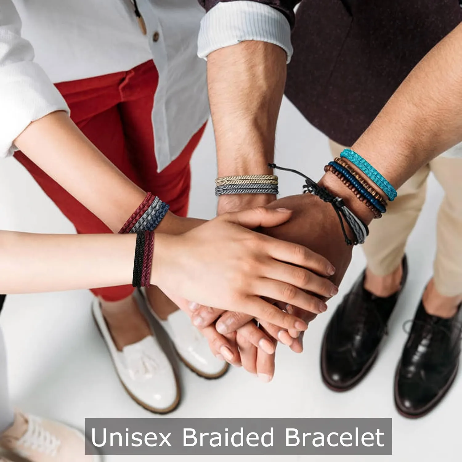 TempBeau Nautical Braided Rope Bracelets Set - 6 Pcs Adjustable Braided Cord Bracelet, Handmade Navy Marine String Bracelet with Metal Knot, Men Women Braided Bracelets Gifts