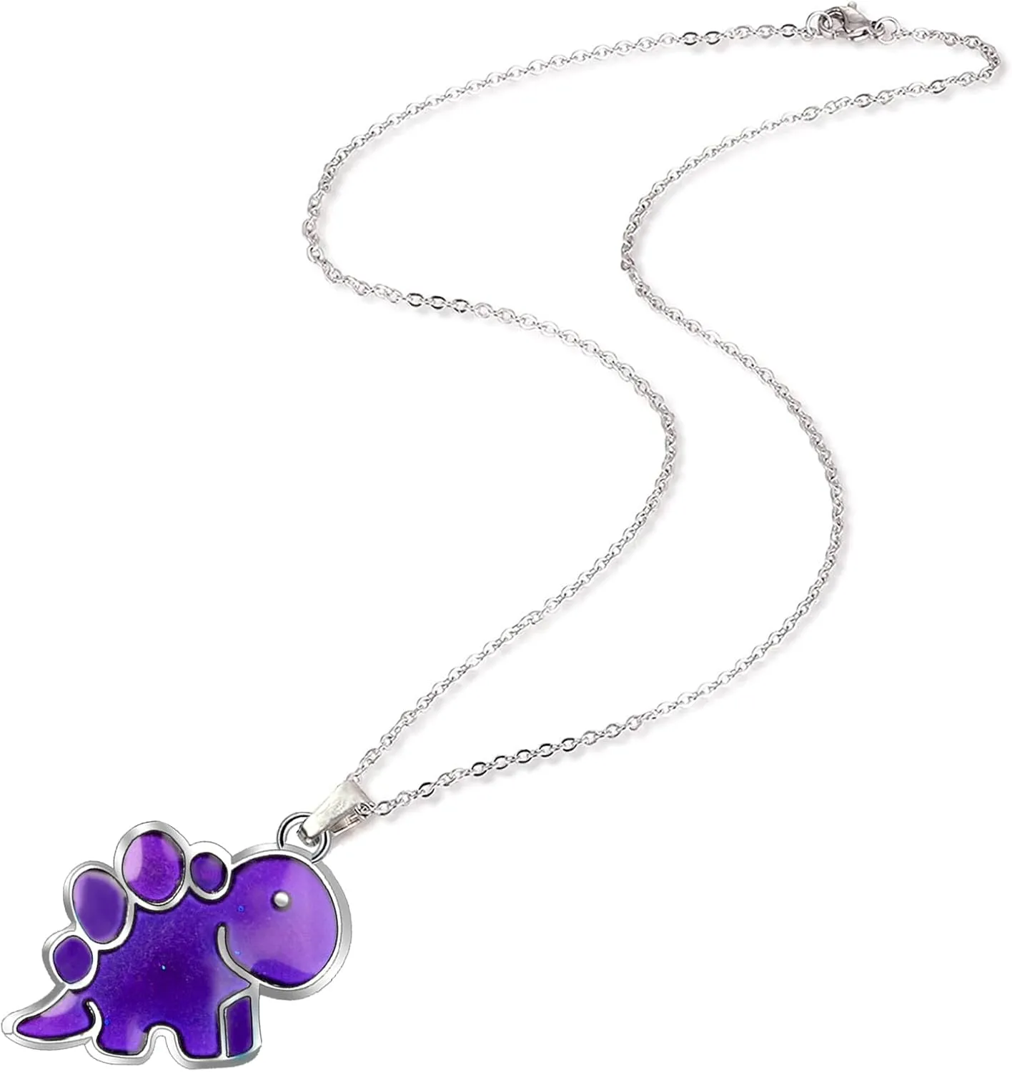 Temperature Sensing Color Changing Pendant Necklace Love Heart Butterfly Lucky Turtle Moon Star Mood Dinosaur Necklace for Women Men Teens Friend Couples Gift