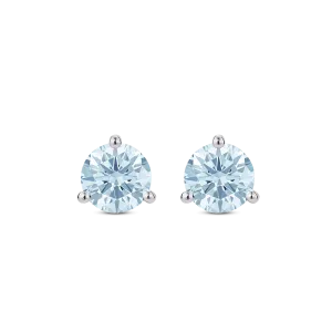 The Blue Round Brilliant Solitaire Studs