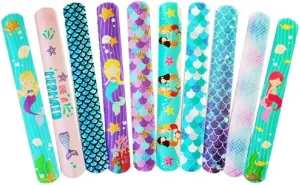 The Crafty Owl 10 Pcs Slap Bracelets with Colorful Mermaids or Unicorns for birthday party or pary favors