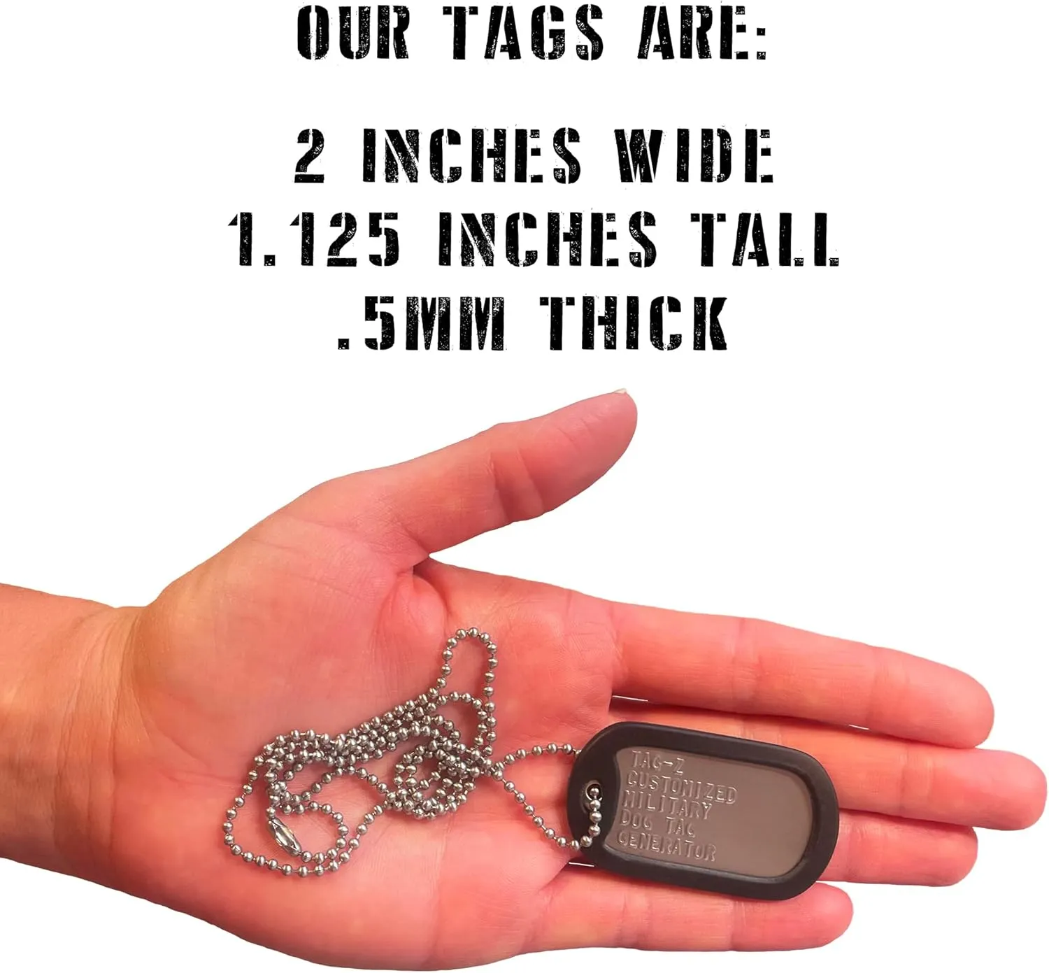 Thin Line American Flag, First Responders Collection Military Dog Tag Necklace, Custom Printed & Personalized