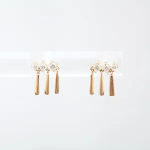 Three Diamond Fringe Studs