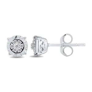 Tia Miracle Composite Diamond Earrings in 9ct White Gold