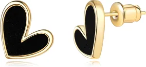 Tiny Heart acrylic14K Gold Plated studs earrings | 925 Sterling Silver Posts |