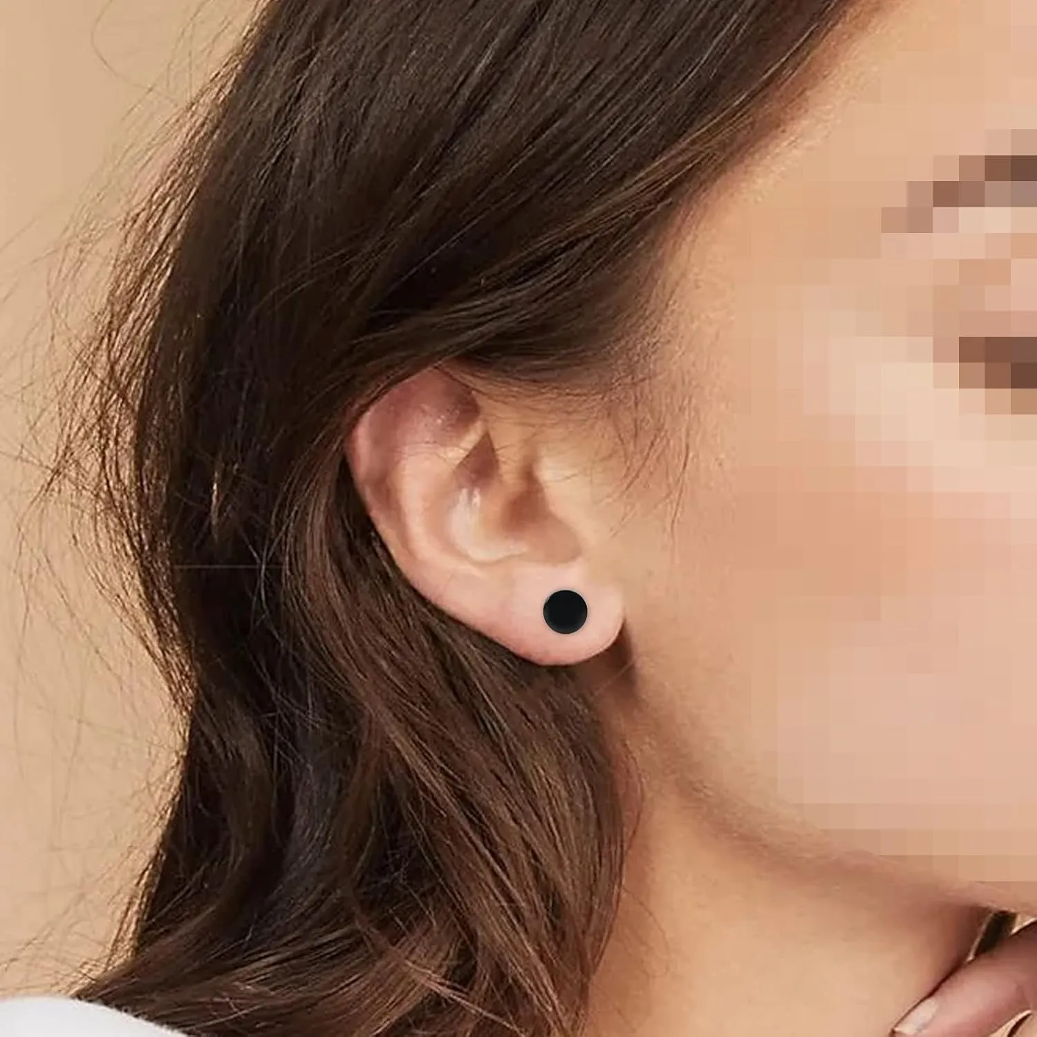 Titanium Flat Dot and Ball Stud Earrings Hypoallergenic for Women Men Rose Gold/Gold/Silver/Black Round Disc Earrings 3mm-6mm Options for Sensitive Ear(2pcs)