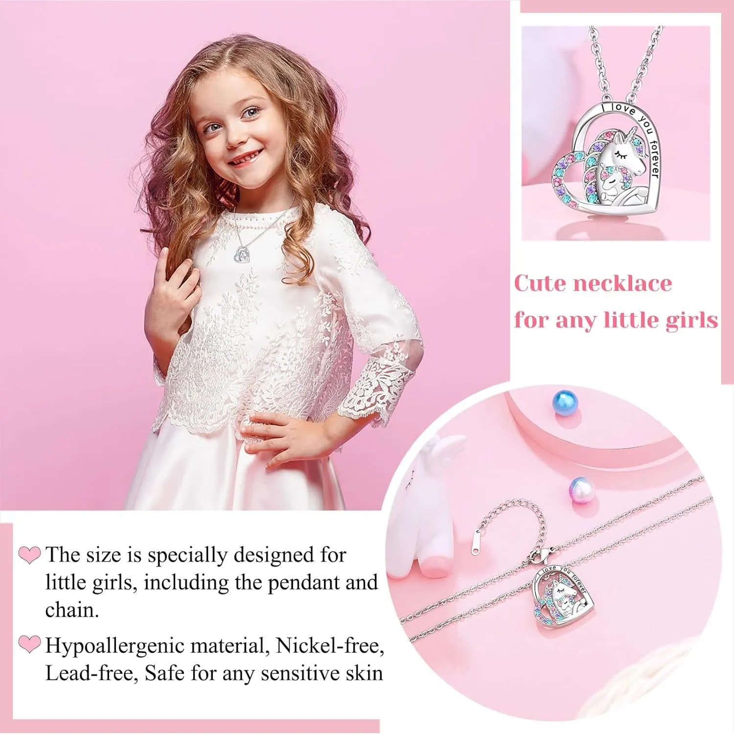 to My Daughter/Granddaughter/Niece Unicorn Necklace, Birthday Christmas Valentines Day Gifts