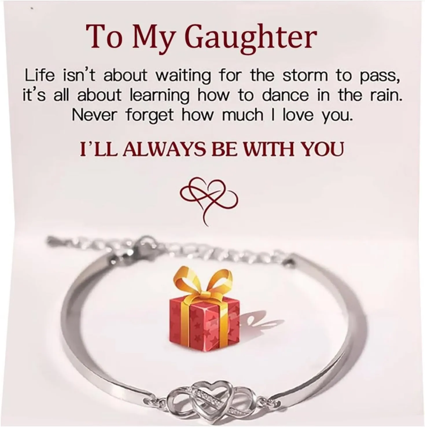 To My Daughter/Granddaughter/Niece/Sister Bracelet Stretch Bracelet Natural Stone Beaded Bracelet Cuff Bracelets Heart Charm Bracelet Jewellery Gifts