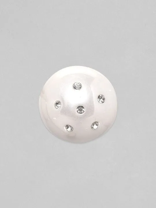 TOKYO TALKIES X Rubans White Pearl Zirconia Stud Earrings