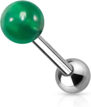 Tongue Ring 14GA Semi-Precious Stone Surgical Steel Barbell- Sold Seperately