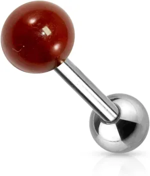 Tongue Ring 14GA Semi-Precious Stone Surgical Steel Barbell- Sold Seperately