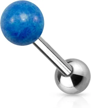 Tongue Ring 14GA Semi-Precious Stone Surgical Steel Barbell- Sold Seperately