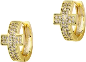 TOPGRILLZ Gold Plated Hoop Earrings For Men 14K Golden Silver Plated 5A  Cubic Zirconia Huggie Earrings Cartilage Hypoallergenic Cuff Earrings Trendy