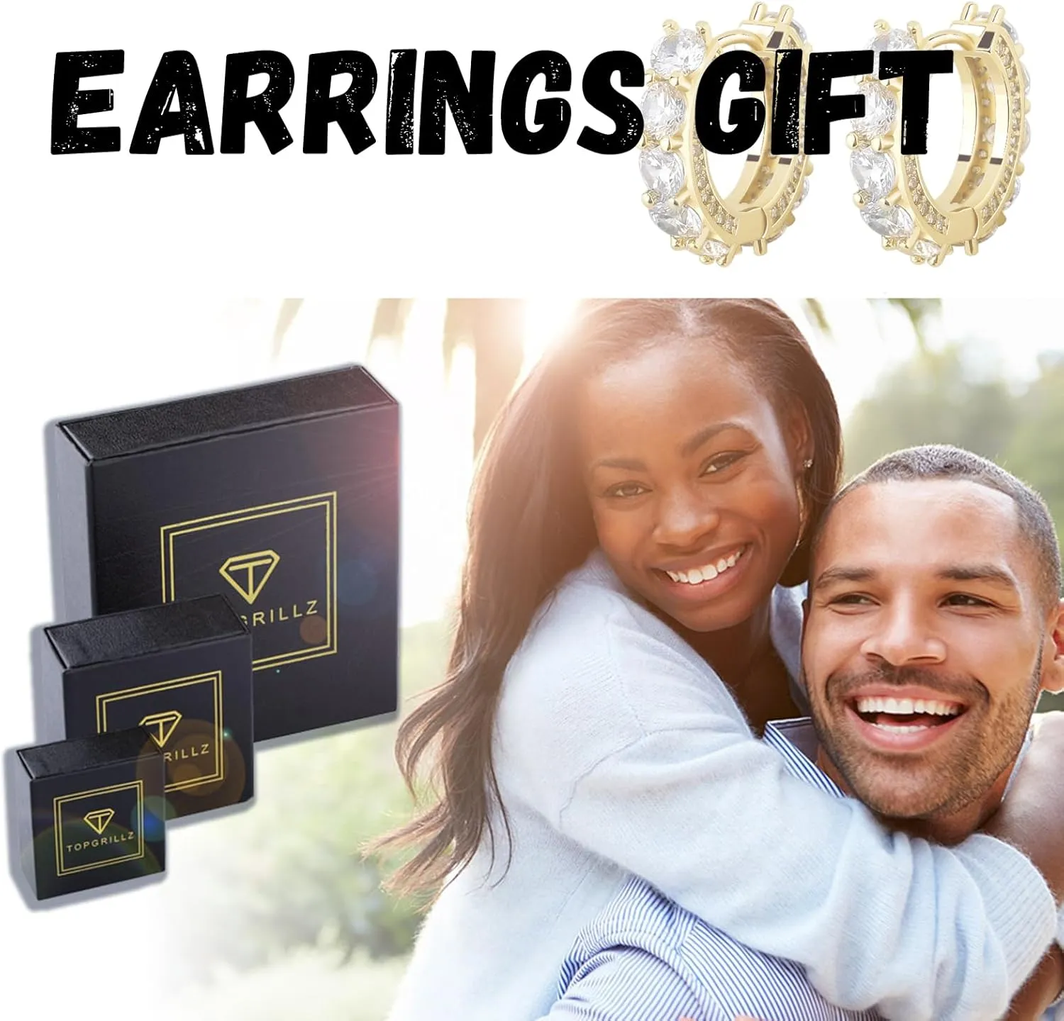 TOPGRILLZ Gold Plated Hoop Earrings For Men 14K Golden Silver Plated 5A  Cubic Zirconia Huggie Earrings Cartilage Hypoallergenic Cuff Earrings Trendy