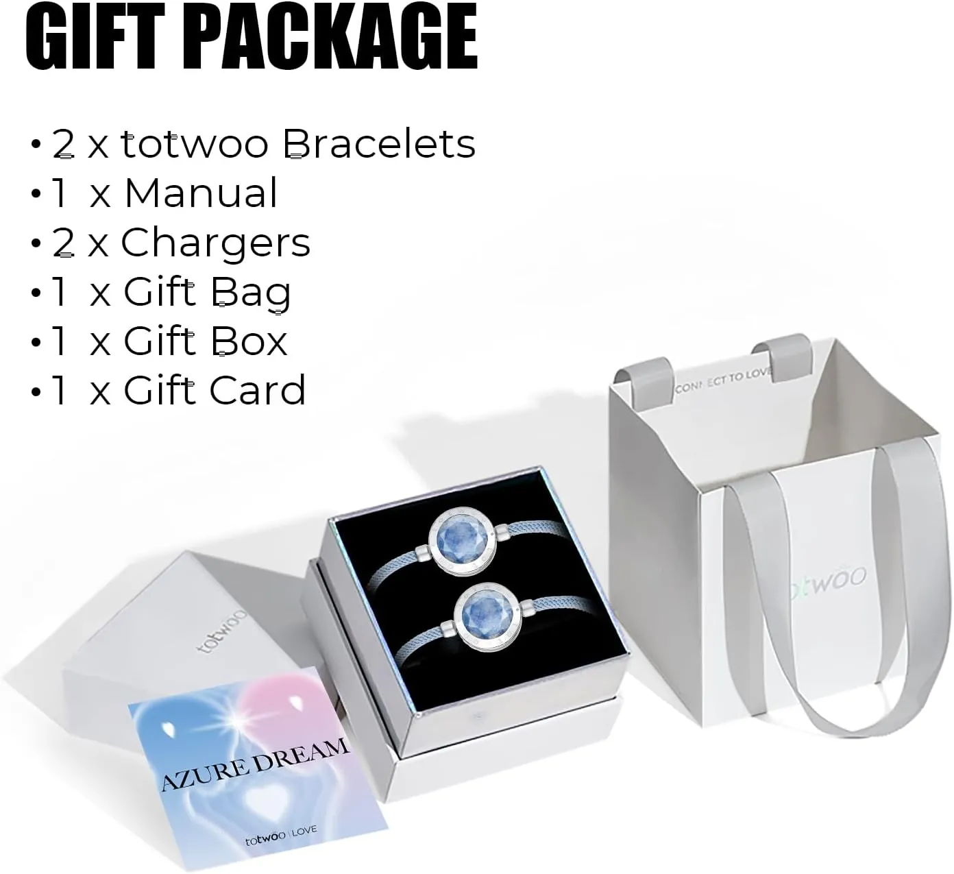 TOTWOO Candy Collection-Long Distance Touch Bracelets, Vibration & Light up for Love -Pair of Couples Bracelets Long Distance Relationship Gifts for Girlfriend Bluetooth Pairing Jewelry