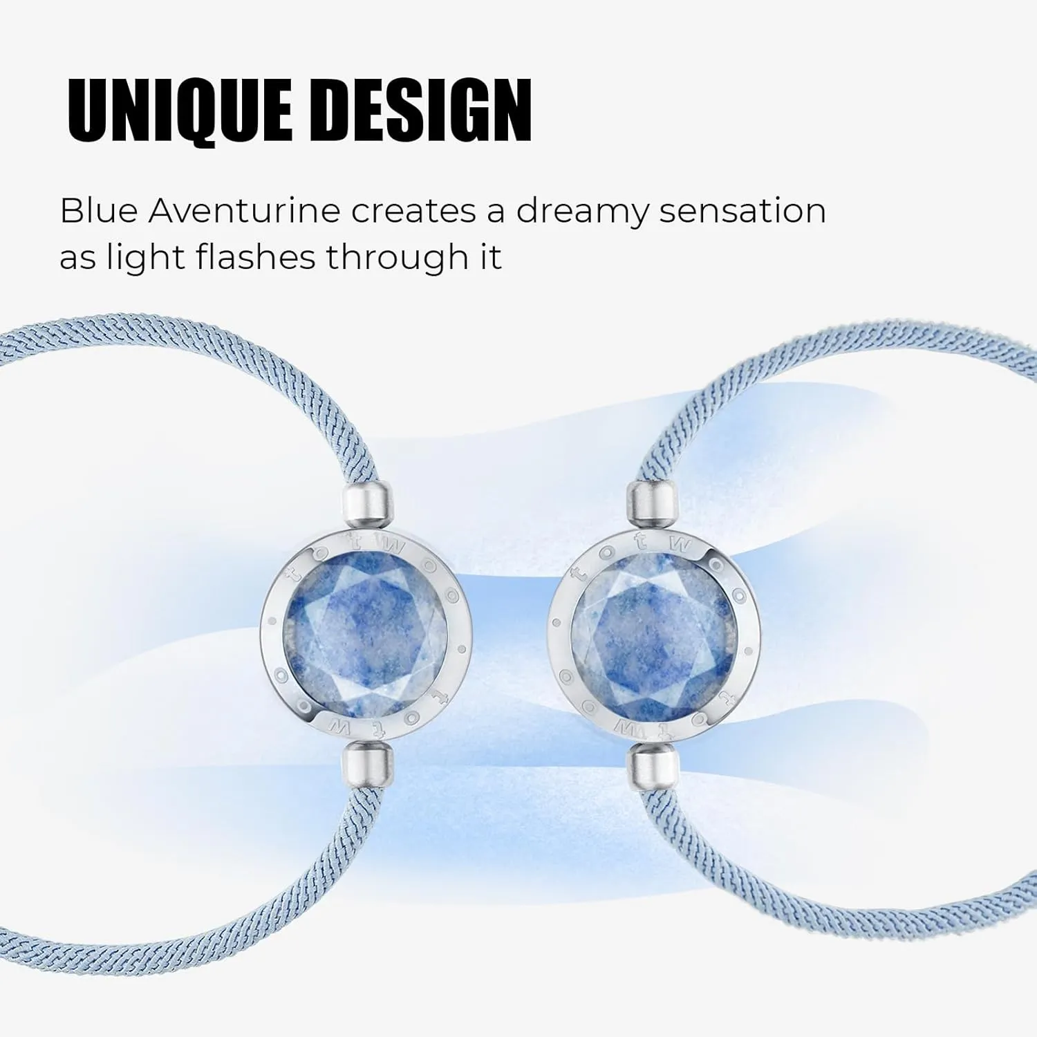 TOTWOO Candy Collection-Long Distance Touch Bracelets, Vibration & Light up for Love -Pair of Couples Bracelets Long Distance Relationship Gifts for Girlfriend Bluetooth Pairing Jewelry