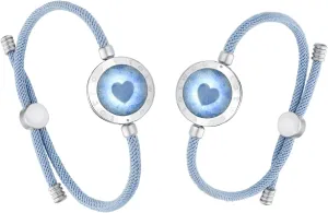 TOTWOO Candy Collection-Long Distance Touch Bracelets, Vibration & Light up for Love -Pair of Couples Bracelets Long Distance Relationship Gifts for Girlfriend Bluetooth Pairing Jewelry