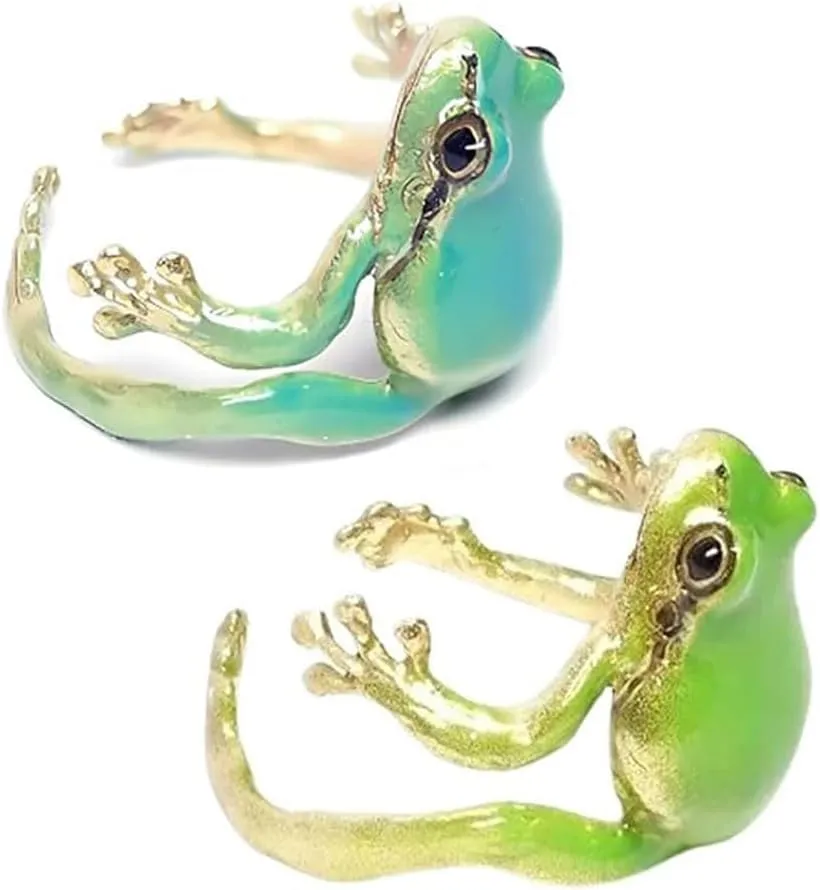 Tree Frog Ring for Women - Cute, Adjustable, Funny Green Frog Ring - Women's Jewelry Gifts