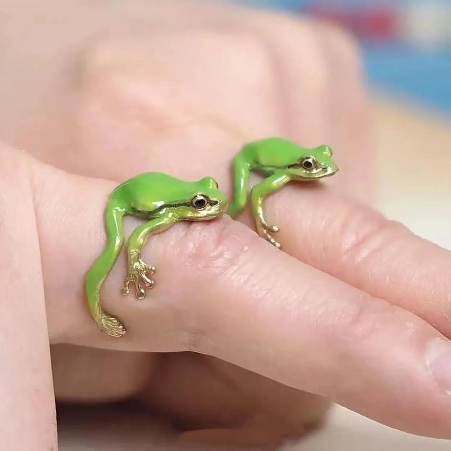 Tree Frog Ring for Women - Cute, Adjustable, Funny Green Frog Ring - Women's Jewelry Gifts