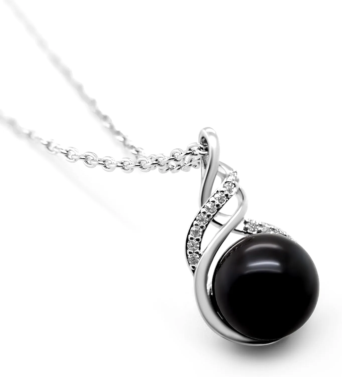 Tryndi Real Tahitian Black Pearl Necklace Gifts for Women - Larger 11-12mm Luxury Pearl Jewelry Gift for Wife - Wedding Anniversary, Christmas, Valentines, Birthday, Mothers Day Presents for Mom, Daughter, Girlfriend, Soulmate Necklace For Women