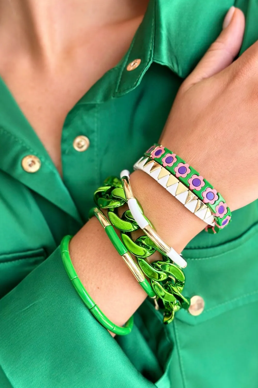 Tube Bracelet Solid | Green