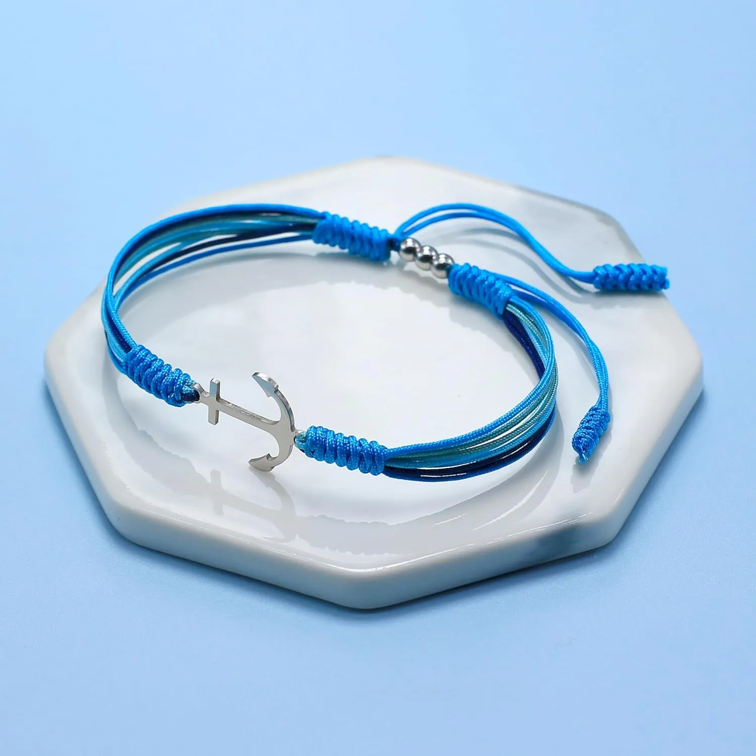 Under The Sea Blue Marine Luck and Protection Tibetan Bracelet, Surfer String Wrap for Men, Women, Forever Love Friendship