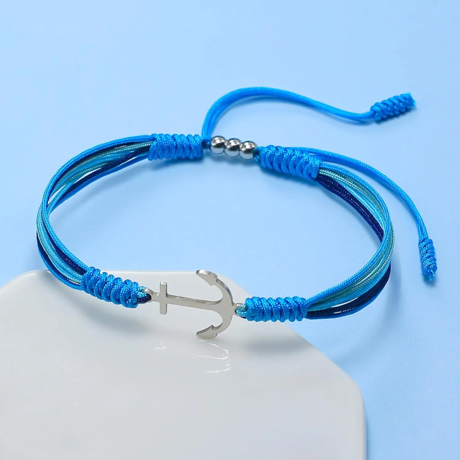 Under The Sea Blue Marine Luck and Protection Tibetan Bracelet, Surfer String Wrap for Men, Women, Forever Love Friendship