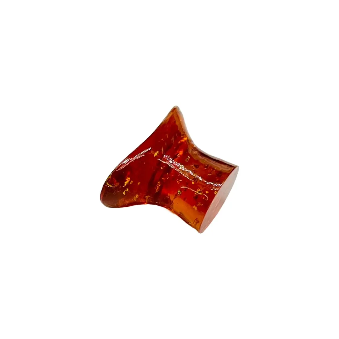 Uni Craft's Amber Stone Naga Body Jewelry Labret Plug Gauges, 12g (2mm) to 30mm (1 (25 mm))