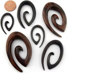 Urban Body Jewelry Pair of 2 Gauge (2G - 6mm) Sono Wood Oval Spirals