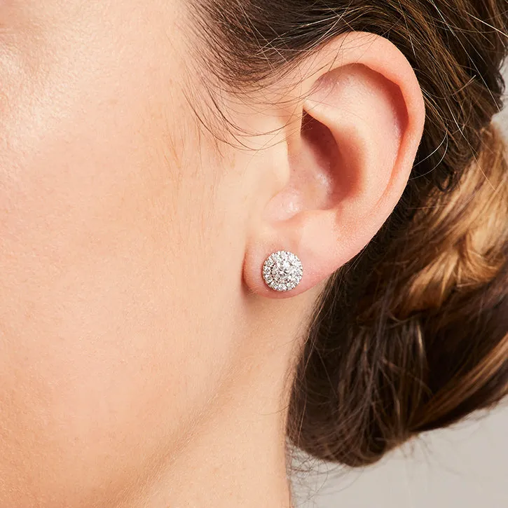 'Valentin' Diamond Earrings in White Gold