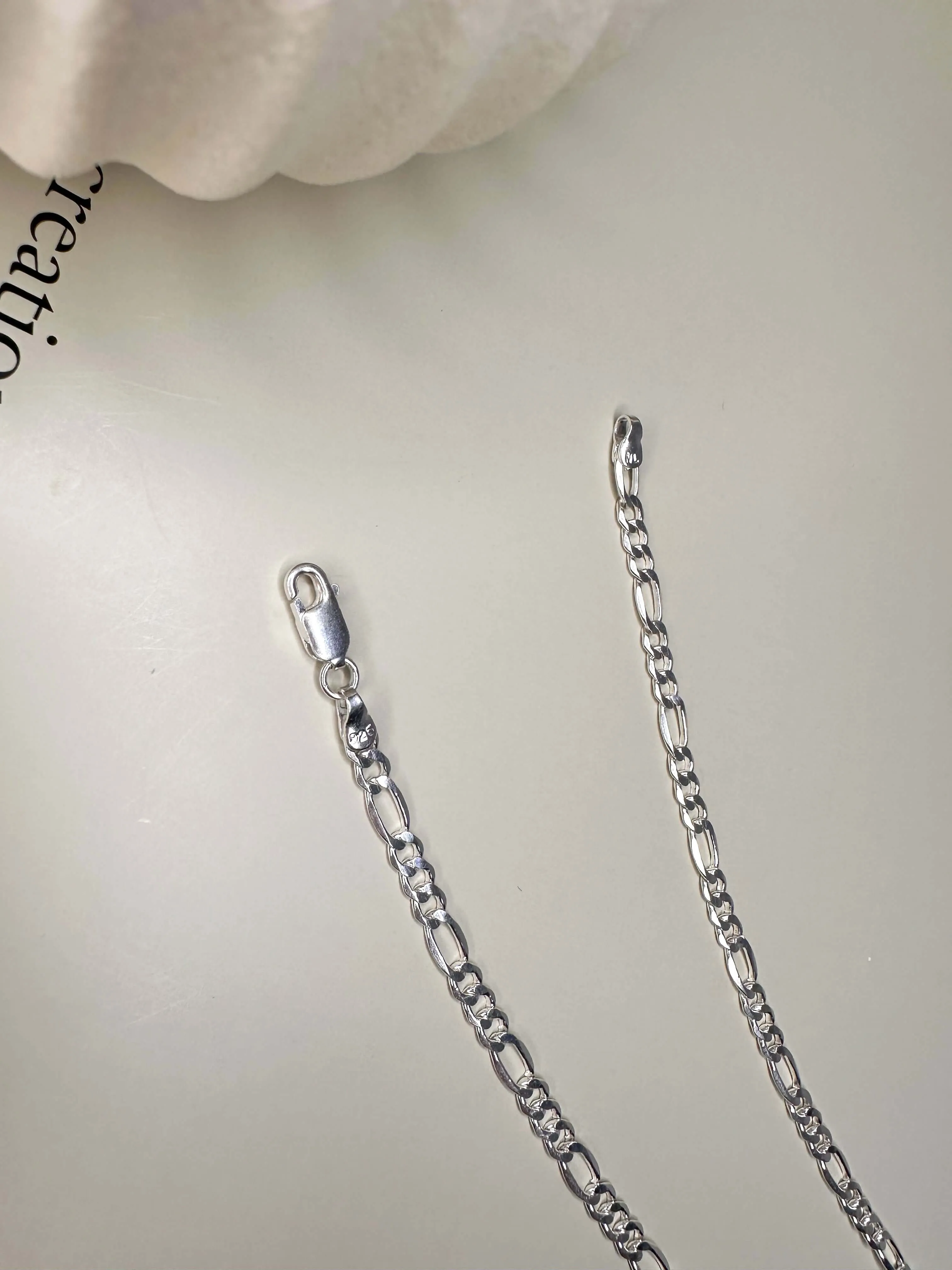 Velani Jewelry Figaro Anklet - Sterling Silver
