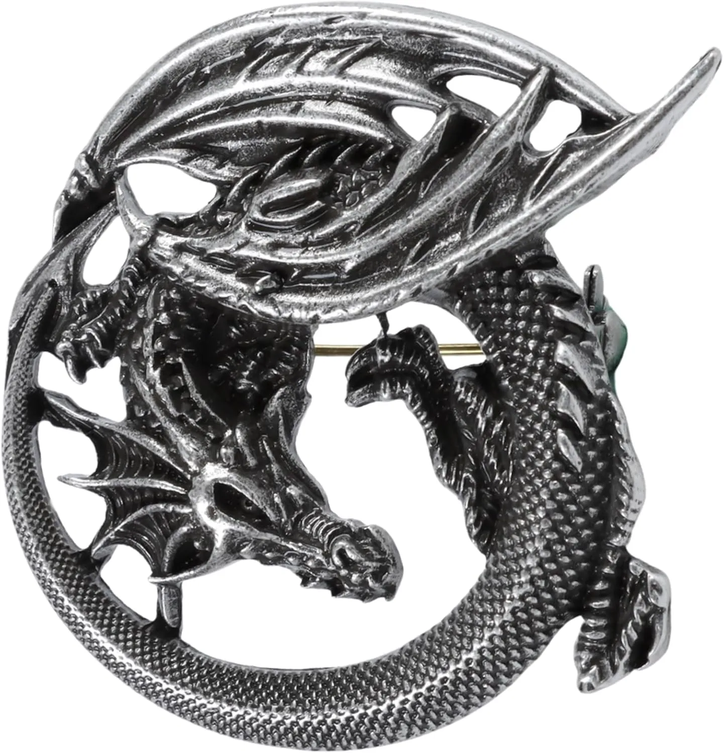 Vintage Gothic Dragon Brooch Pin, 3D Metal Dragon Style Jewelry Pin, Clothing Accessory for Men