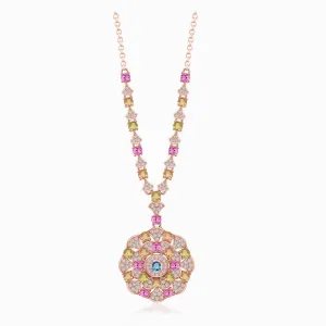 Vintage Inspired Tourmaline Necklace in Rose Gold
