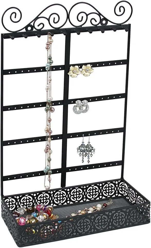 Vintage Style Handmade Metal Earring Necklace Bracelet Jewelry Display Tower Tree Rack