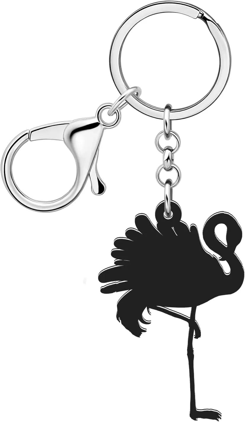 WEVENI Inspirational Flamingo Gifts for Women Girls Pink Flamingo Keychain Backpack Purse Charms Car Key Chain Accessories