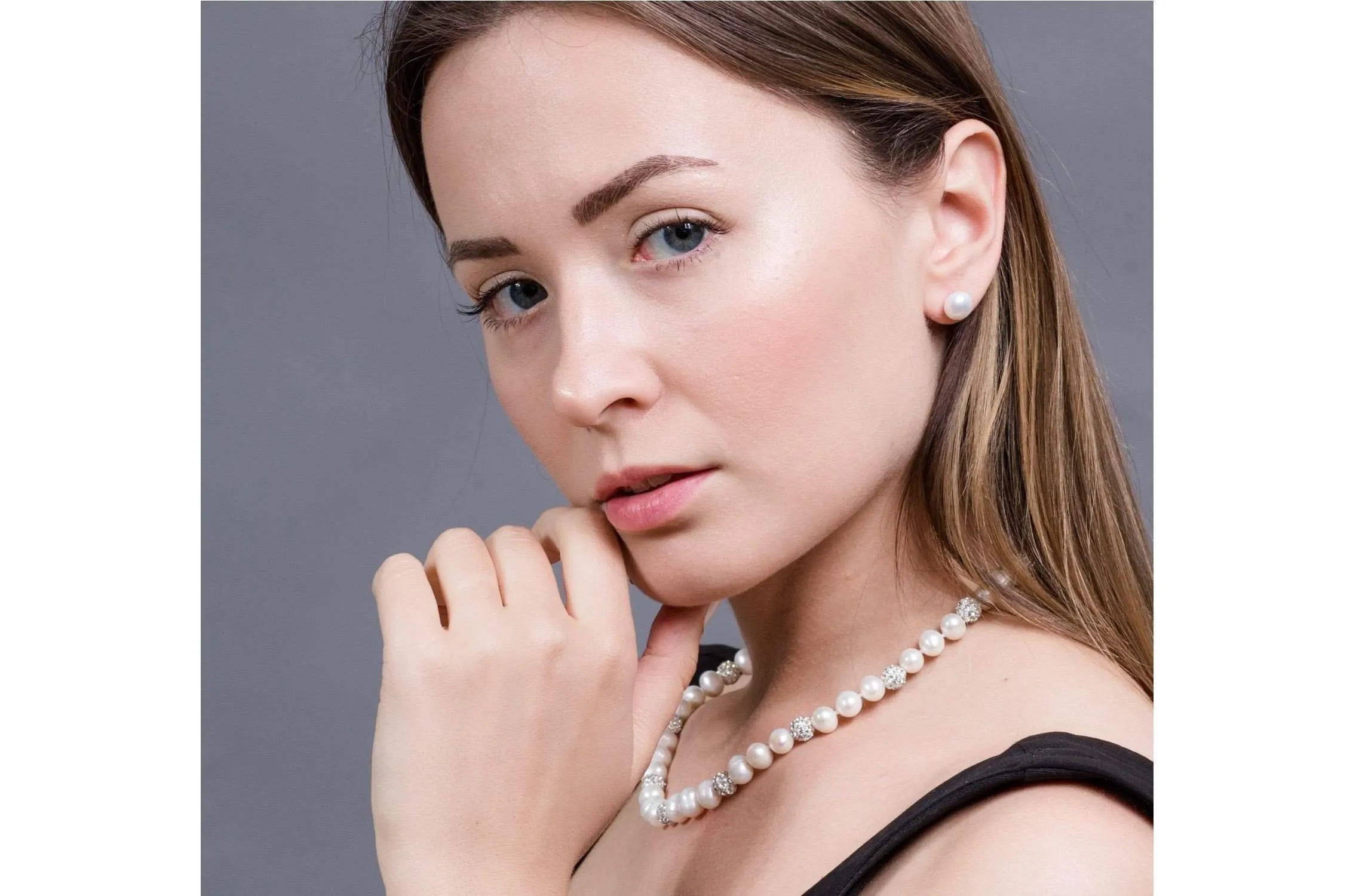White Freshwater Pearl Stud Earrings Sterling Silver 10mm