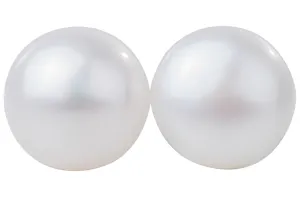 White Freshwater Pearl Stud Earrings Sterling Silver 10mm
