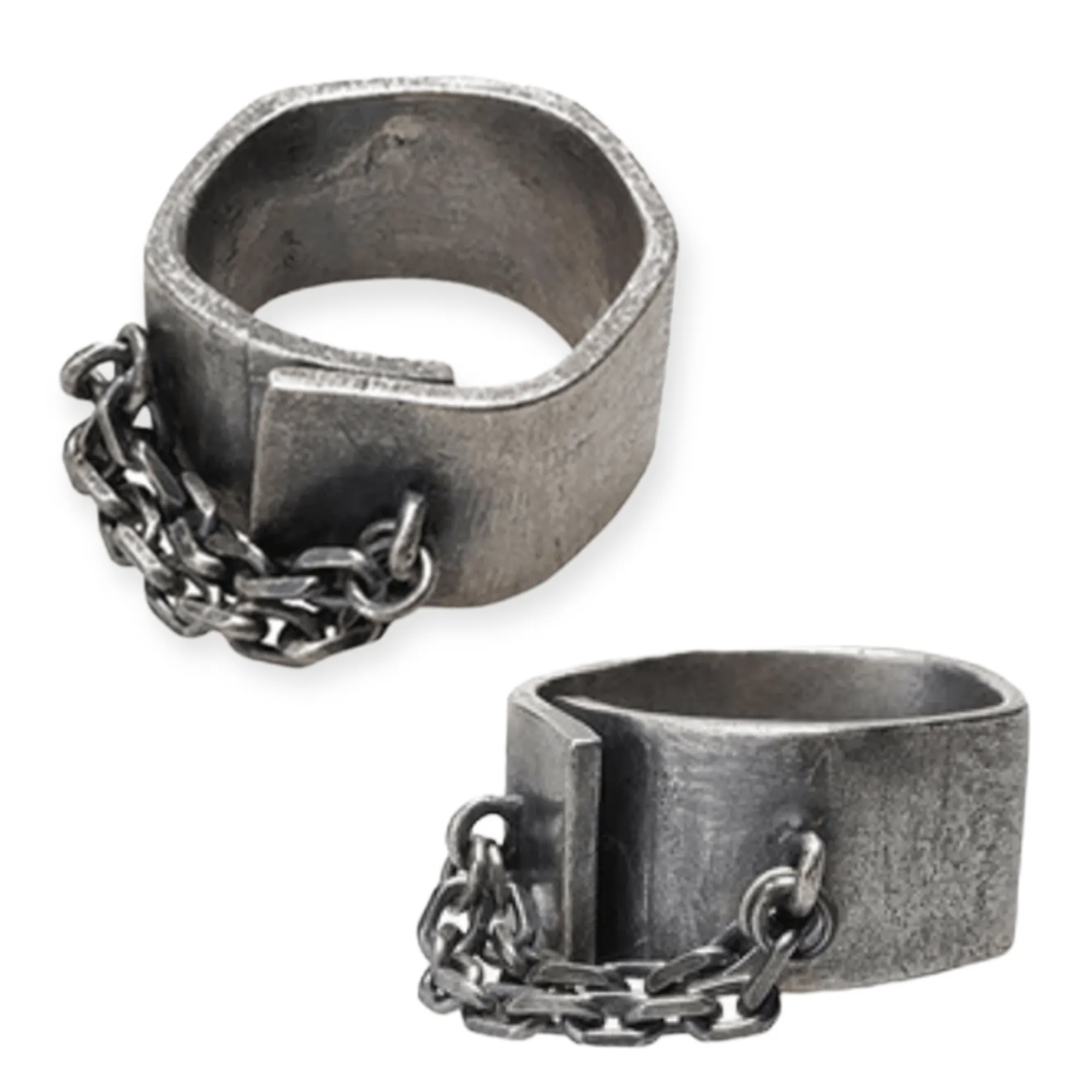 Wide Band Bonded Chain Charm Ring