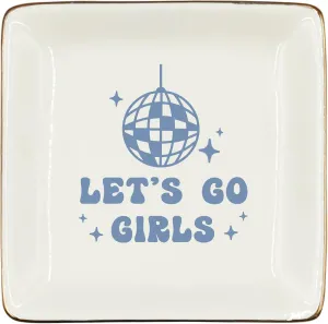 WODMIS Howdy Cowgirl Western Ceramic Tray Dish, Pink Western Jewelry Plate Dish, Preppy Howdy Sign Bull Skull Ceramic Ring Trinket, Cowgirl Birthday Gift For Women Girls