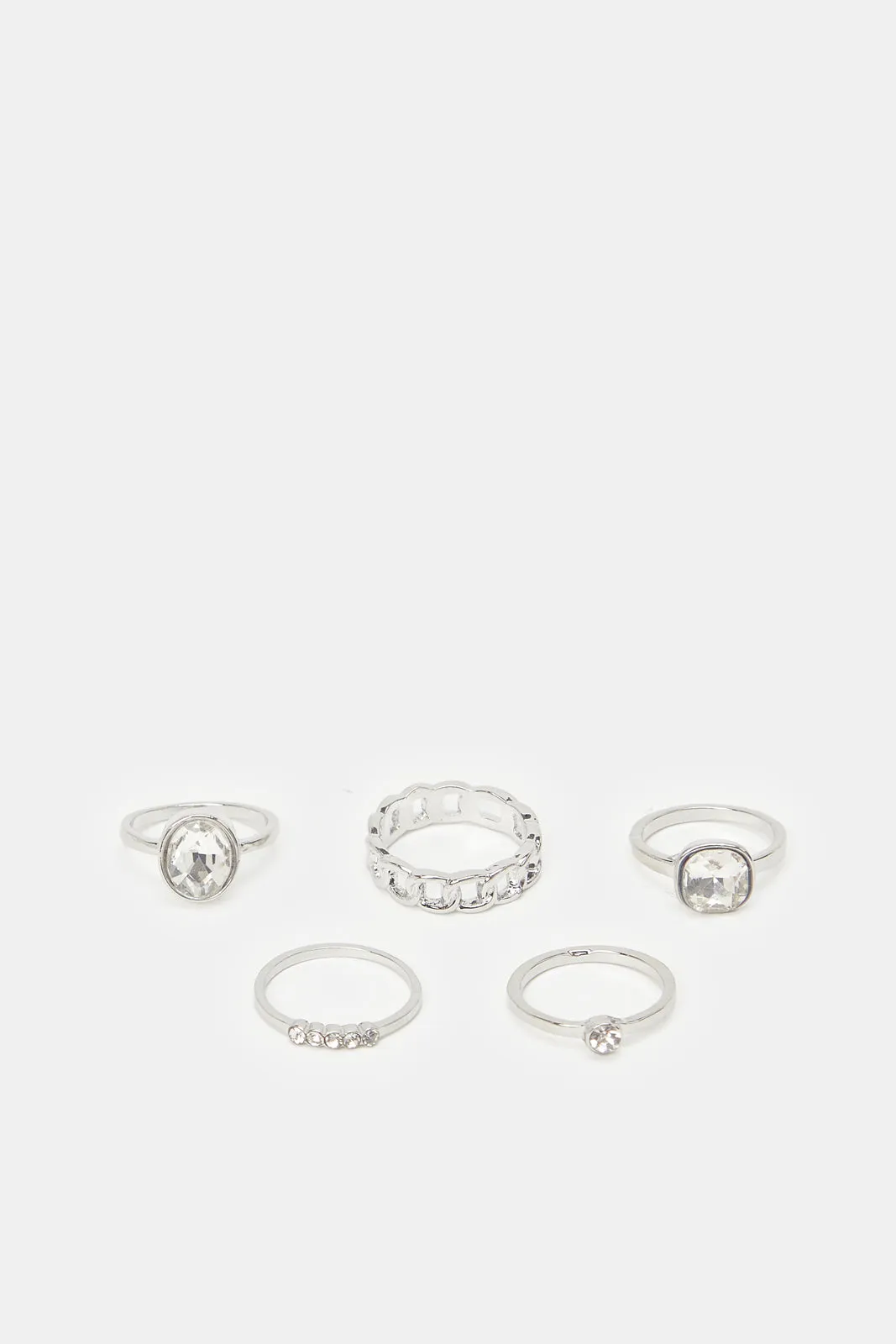 Women Silver Embellished Rig Set (5 Piece)