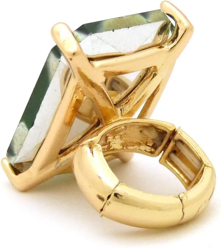 Women's Extra Big Crystal Colorful Stone Stretch Ring