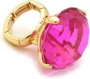 Women's Extra Big Crystal Colorful Stone Stretch Ring