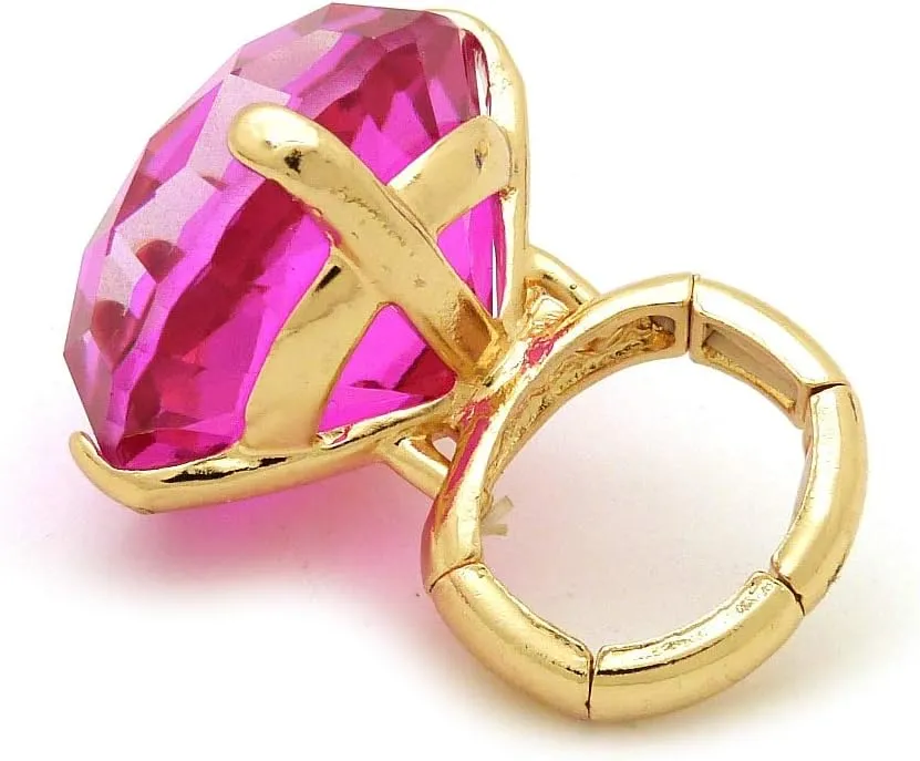Women's Extra Big Crystal Colorful Stone Stretch Ring
