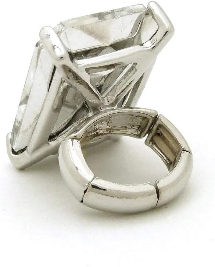Women's Extra Big Crystal Colorful Stone Stretch Ring