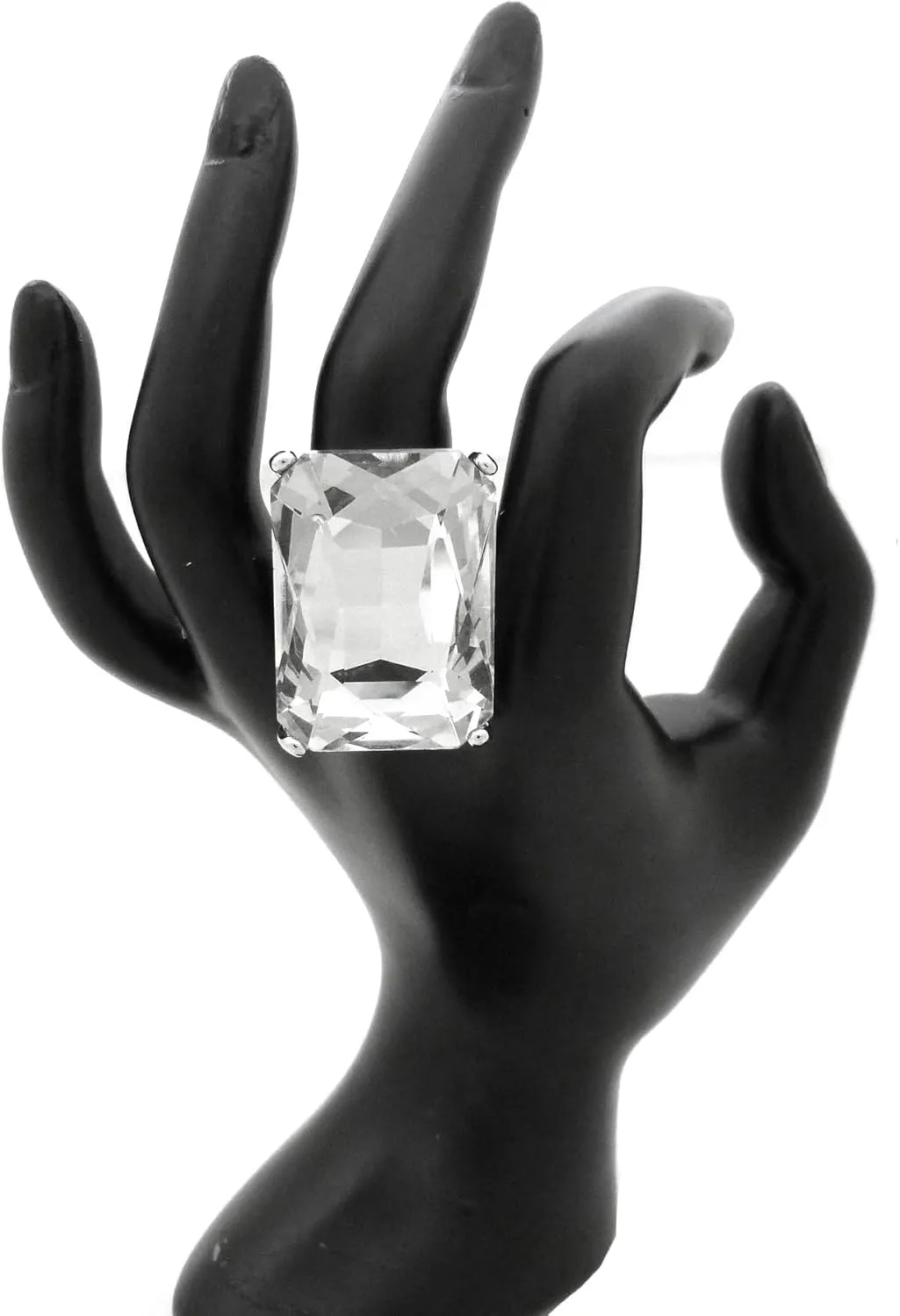 Women's Extra Big Crystal Colorful Stone Stretch Ring