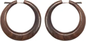 Women's Natural Wood 5 cm Brown Large Thick Chunky Stick Post Hoops Hoop Earrings