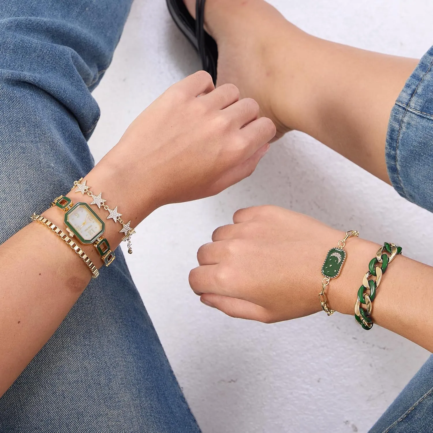 Women's Rectangle Watch and Bracelet Set, Women's Bracelet Watch SetGifts for Women