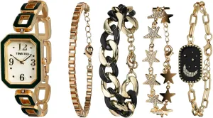 Women's Rectangle Watch and Bracelet Set, Women's Bracelet Watch SetGifts for Women