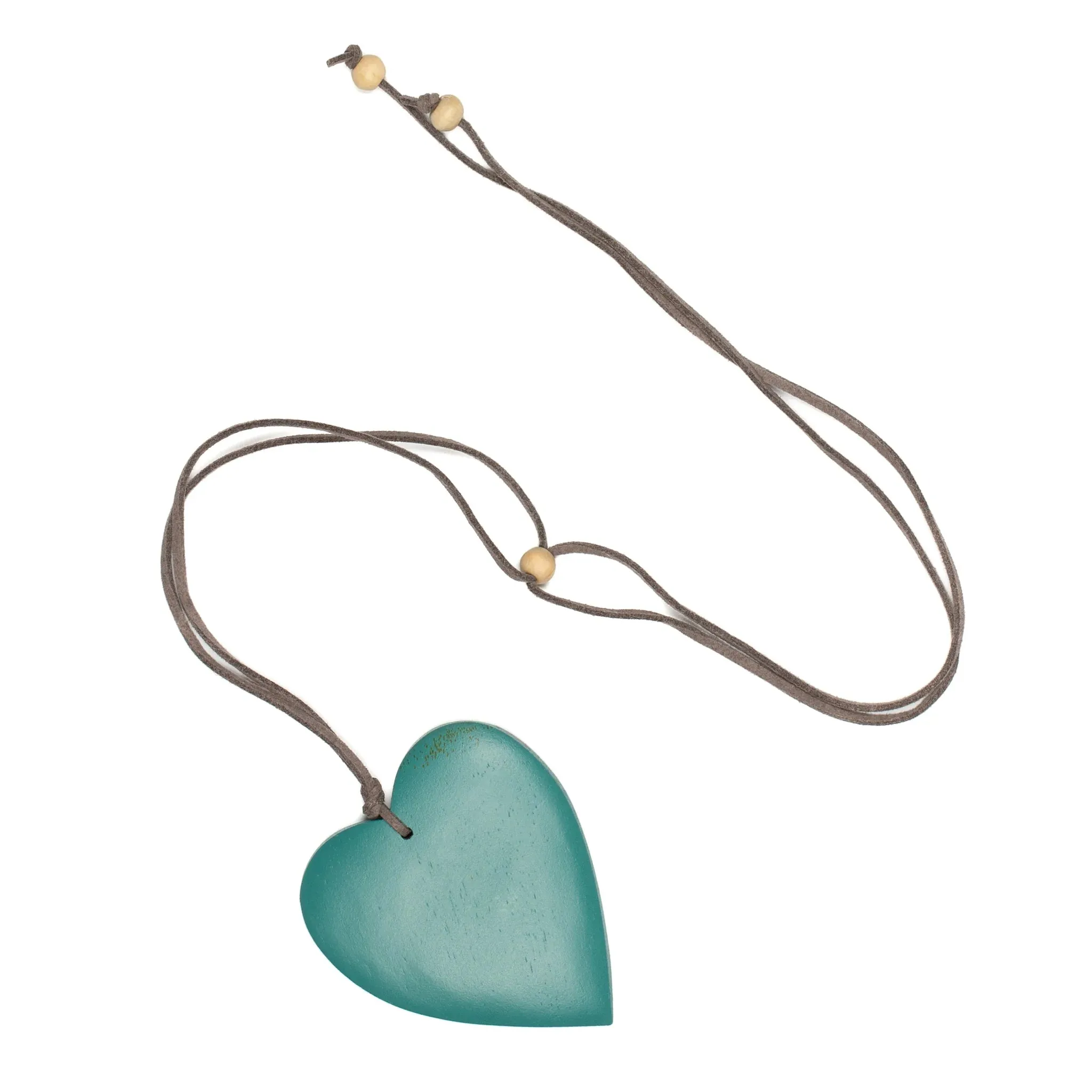 Wooden MATTE Heart Pendant On Suede